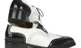 Paul Parkman Norwegian Welted Wingtip Men's Dress Shoes Black / White