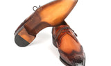 Paul Parkman Goodyear Welted Wingtip Derby Shoes Olive / Tan