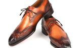Paul Parkman Goodyear Welted Wingtip Derby Shoes Olive / Tan