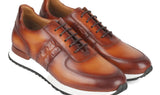 Paul Parkman Men's Brown Hand-Painted Sneakers