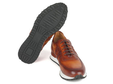 Paul Parkman Men's Brown Hand-Painted Sneakers