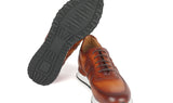 Paul Parkman Men's Brown Hand-Painted Sneakers