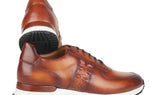 Paul Parkman Men's Brown Hand-Painted Sneakers