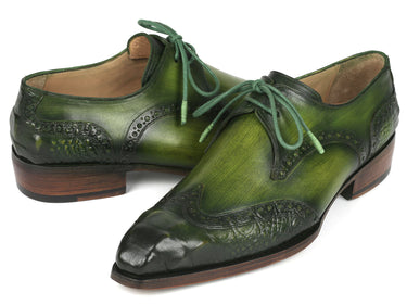 Paul Parkman Goodyear Welted Wingtip Derby Shoes Green