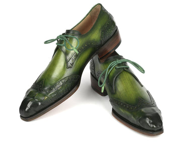 Paul Parkman Goodyear Welted Wingtip Derby Shoes Green