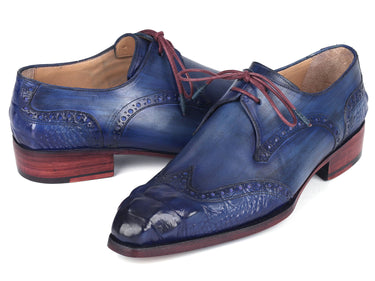 Paul Parkman Goodyear Welted Wingtip Derby Shoes Blue & Navy