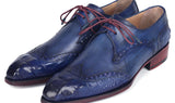 Paul Parkman Goodyear Welted Wingtip Derby Shoes Blue & Navy