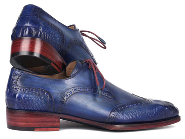 Paul Parkman Goodyear Welted Wingtip Derby Shoes Blue & Navy