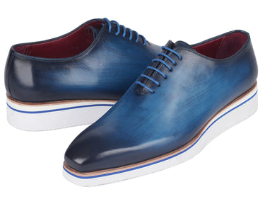 Paul Parkman Men's Smart Casual Wholecut Oxfords Blue