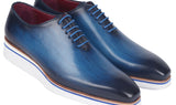 Paul Parkman Men's Smart Casual Wholecut Oxfords Blue
