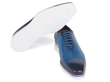 Paul Parkman Men's Smart Casual Wholecut Oxfords Blue
