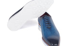 Paul Parkman Men's Smart Casual Wholecut Oxfords Blue