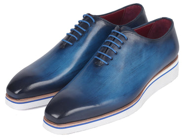 Paul Parkman Men's Smart Casual Wholecut Oxfords Blue