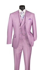 Vinci 3 Piece Modern Fit Suit in Lavender - MV2K-2