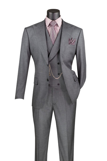 Vinci Charcoal Modern Fit 3 Piece Suit - MV2K-2