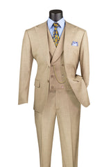 Vinci 3 Piece Modern Fit Suit in Taupe - MV2K-2