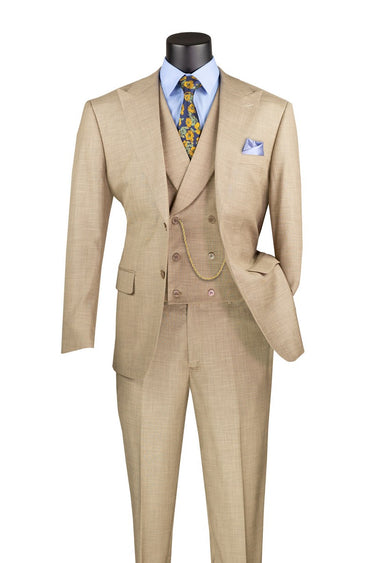 Vinci Taupe Modern Fit 3 Piece Suit - MV2K-2