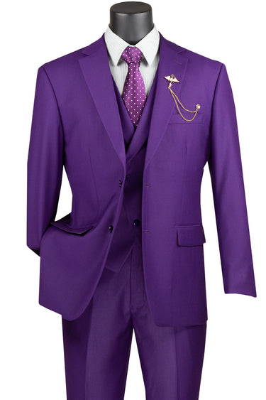 Vinci Purple Modern Fit 3 Piece Suit - MV2TR