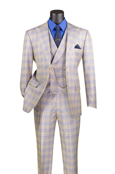 Vinci Blue Modern Fit 3 Piece Suit - MV2W-3