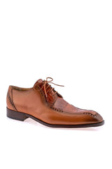 Mauri 1057 Crocodile & Leather Derby - Cognac