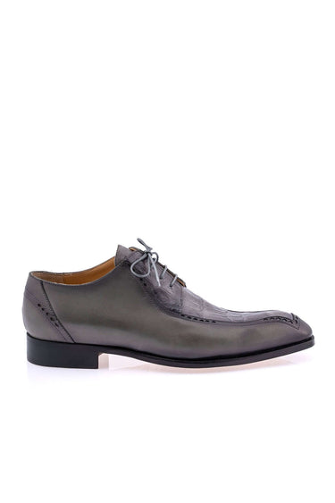 Mauri 1057 Crocodile & Leather Derby - Light Grey