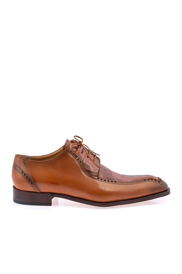 Mauri 1057 Crocodile & Leather Derby - Cognac