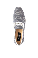 Mauri 1099/6 Fabric & Leather Horse-Bit Loafer - Jeans/White