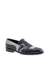 Mauri 1123 Multi Material Kil-Tie Loafer - Black/Grey