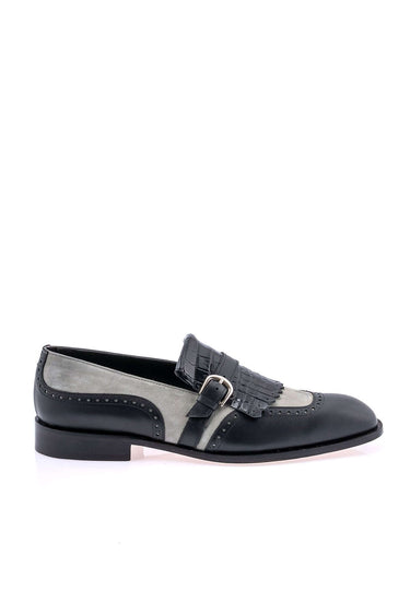 Mauri 1123 Multi Material Kil-Tie Loafer - Black/Grey