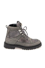 Mauri 3259 Backdoor Ostrich & Nubuck Leather Boot (MA5687) - Indigo Blue/Caribbean Blue