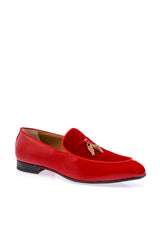 Mauri 3294 Velvet & Patent Tassel Loafer - Red