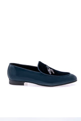 Mauri 3294 Velvet & Patent Tassel Loafer - Wonder Blue