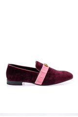 Mauri 4709/11 Crocodile & Velvet Loafer - Ruby Red
