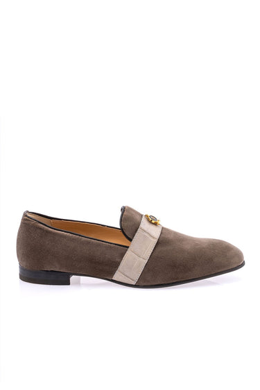 Mauri 4709/11 Crocodile & Velvet Loafer - Grey/Acre Raindrops