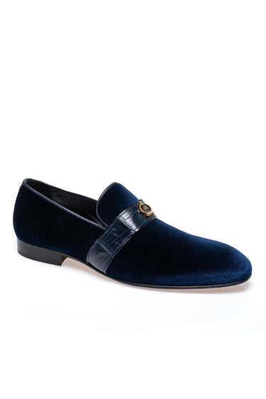 Mauri 4709/11 Crocodile & Velvet Loafer - Wonder Blue