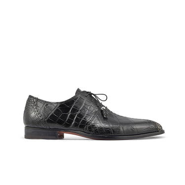 Mauri Two Face in Black / White Mens Exotic Alligator / Matahari Fabric High End Oxfords in Black White