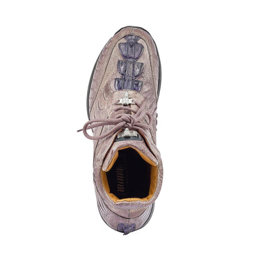 Mauri Venom in Medium Grey / Wonder Blue Mens Exotic Hornback Tail / Ostrich Leg Eyes Casual Sneakers