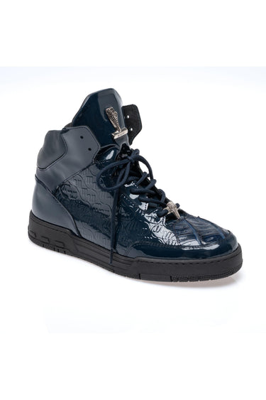 Mauri 8429 Crocodile & Patent High-Top Sneaker - Wonder Blue