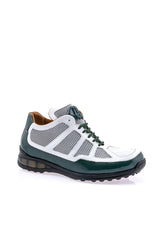 Mauri 8434 Multi Material Sneaker - Hunter Green/White