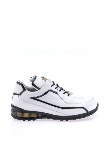 Mauri 8476 Multi Material Sneaker - White/Black