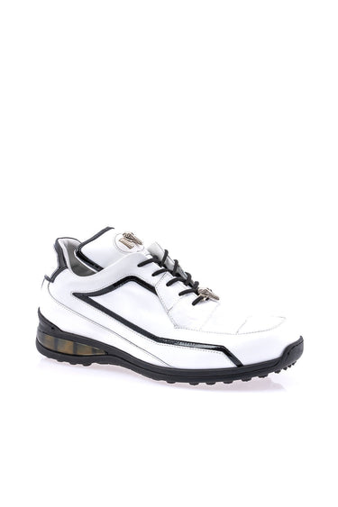 Mauri 8476 Multi Material Sneaker - White/Black