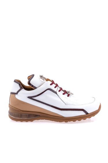 Mauri 8476 Multi Material Sneaker - White/Ruby Red