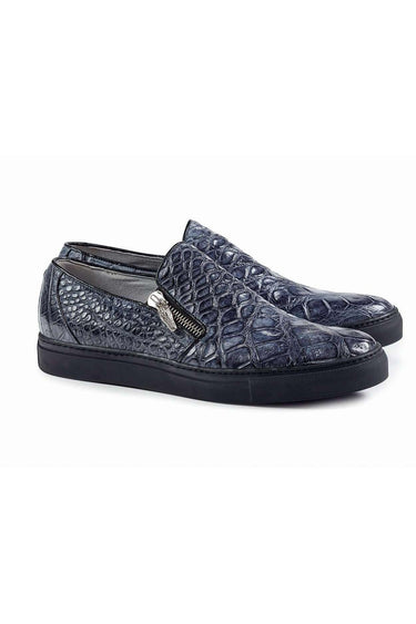 Mauri 8508 Grey Body Alligator Sneakers (MA4609) - Alligator Black/White