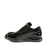 Mauri Blunt in Black Mens Exotic Hornback / Embossed Patent Leather Casual Sneakers