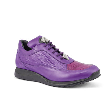 Mauri Classic in New Grape Mens Exotic Crocodile / Nappa Leather Casual Sneakers in New Grape