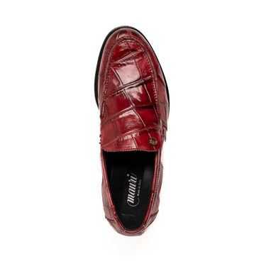 Mauri Chapel in Ruby Red Mens Exotic Alligator Slip-on Loafers