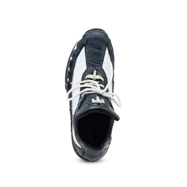 Mauri Crawler in Black / White Mens Exotic Hornback / Crocodile Casual Sneakers