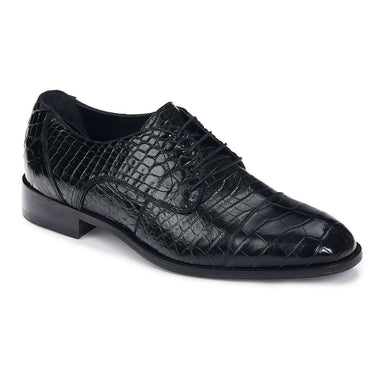 Mauri Obsidian in Black Mens Exotic Baby Alligator Oxfords in Black