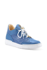 Mauri Ghost 8423 Crocodile / Nappa Sneaker in Caribbean Blue