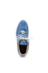Mauri Ghost 8423 Crocodile / Nappa Sneaker in Caribbean Blue